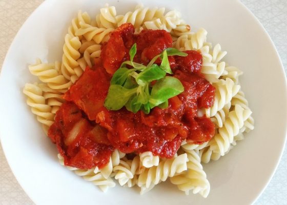 Whole Wheat Pasta in Tomato Sauce Recipe