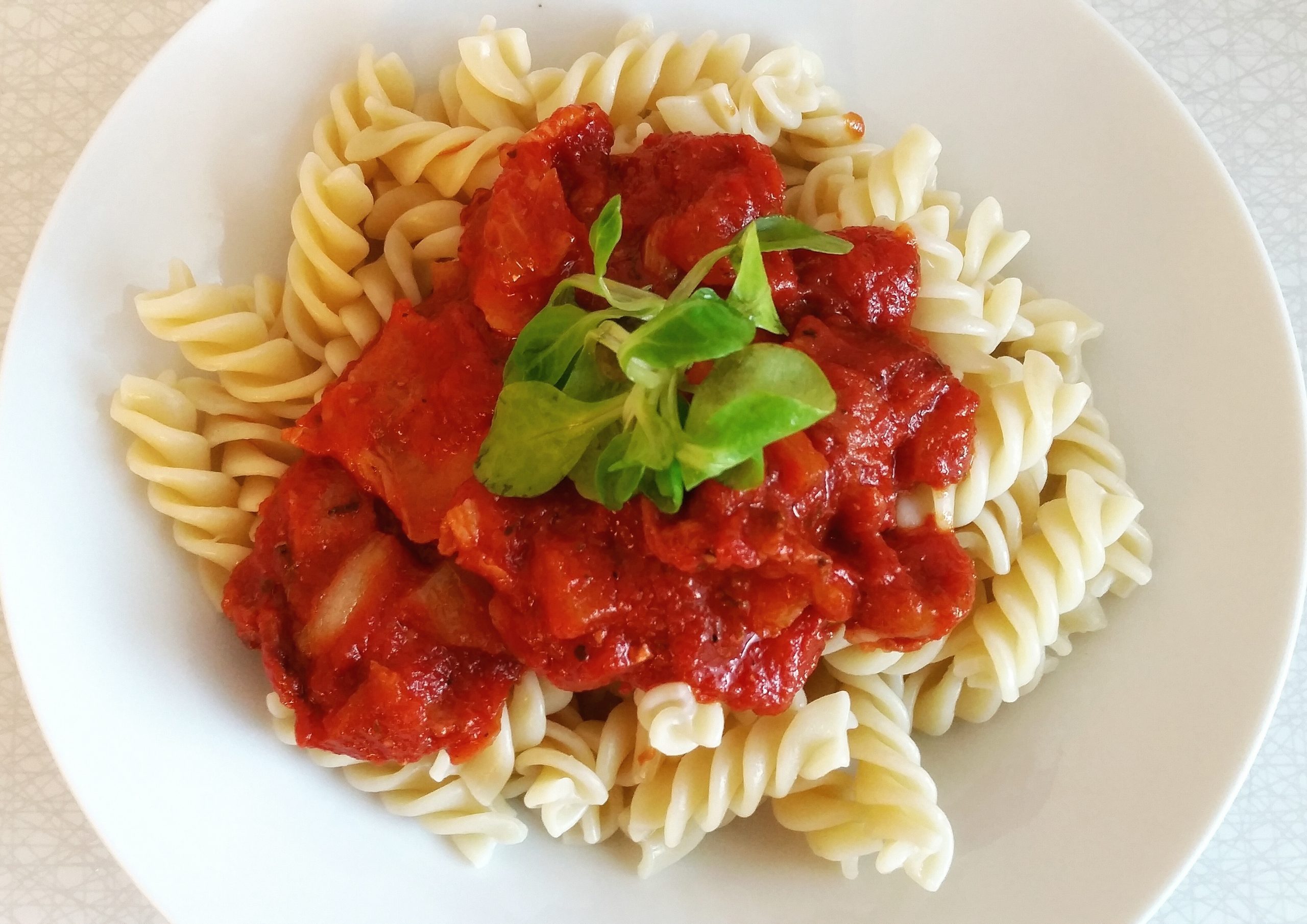 Whole Wheat Pasta in Tomato Sauce Recipe - Stepwise Instructions