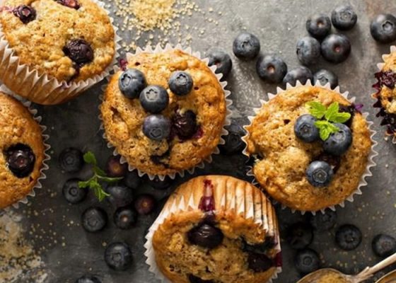Banana and Blueberry Muffin