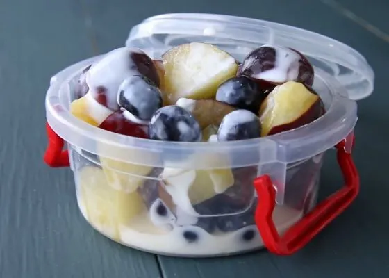 Grape Plum and Blueberry Fruit Salad