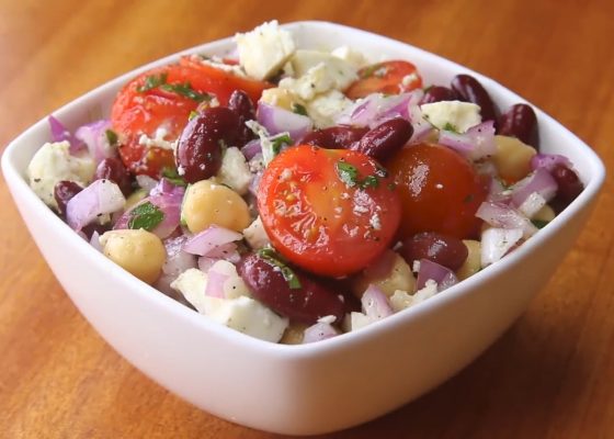 Chickpea Salad and Red Bean