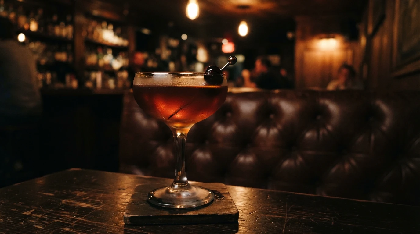 Manhattan cocktail in a glass